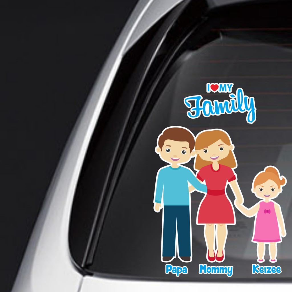 Sticker Mobil Family Keluarga Anak Custom Agya Freed Baby 015