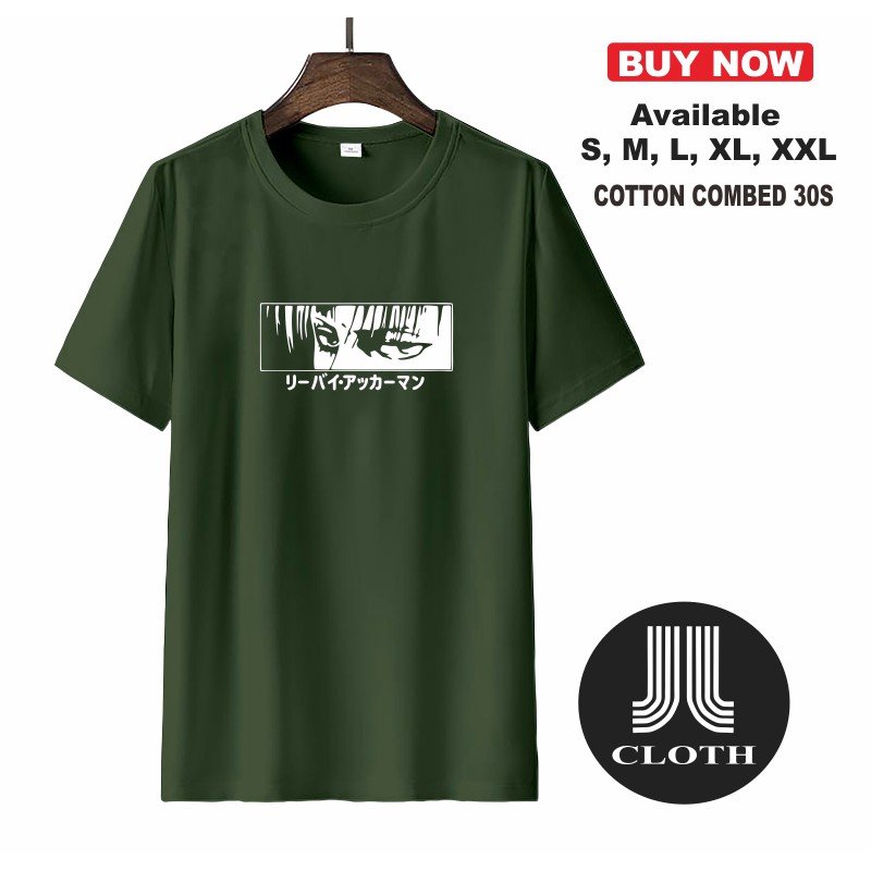 T shirt Baju Kaos Levi Ackerman Rivaille Anime Shingeki No Kyojin Attack on Titan AOT