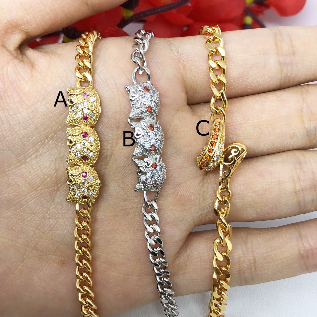 Gelang Anak Xuping Rantai Tebal Kitty Kucing Lonceng - BB131