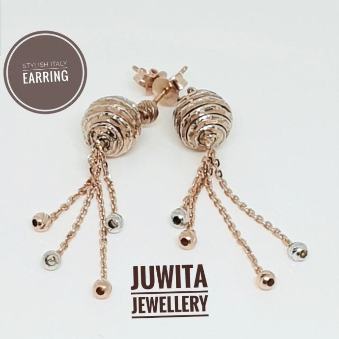 Anting Giwang Tusuk Emas Panjang Diorr Earring Ori Italy Rosegold