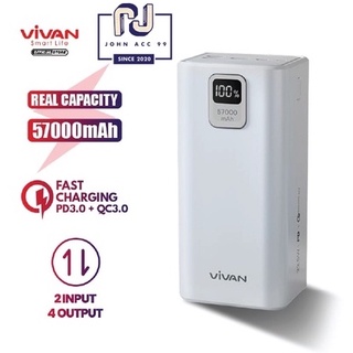 VIVAN VPB-B60 Power Bank 57000mah Power Delivery Quick Charge 3.0 Fast Charging 3A Garansi Resmi 1 Tahun