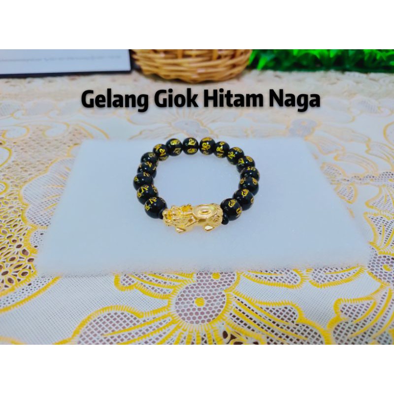 Gelang Giok asli hitam naga