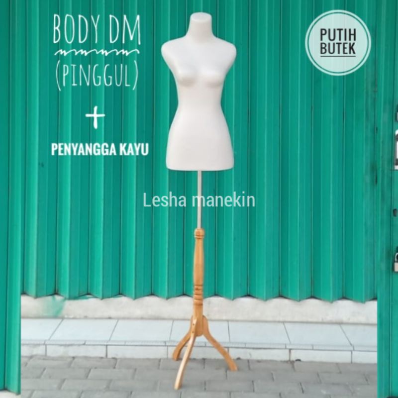 ManekinBody DM (Panjang) Set Tiang Kayu - Patung Baju Dm Butek Set Kayu