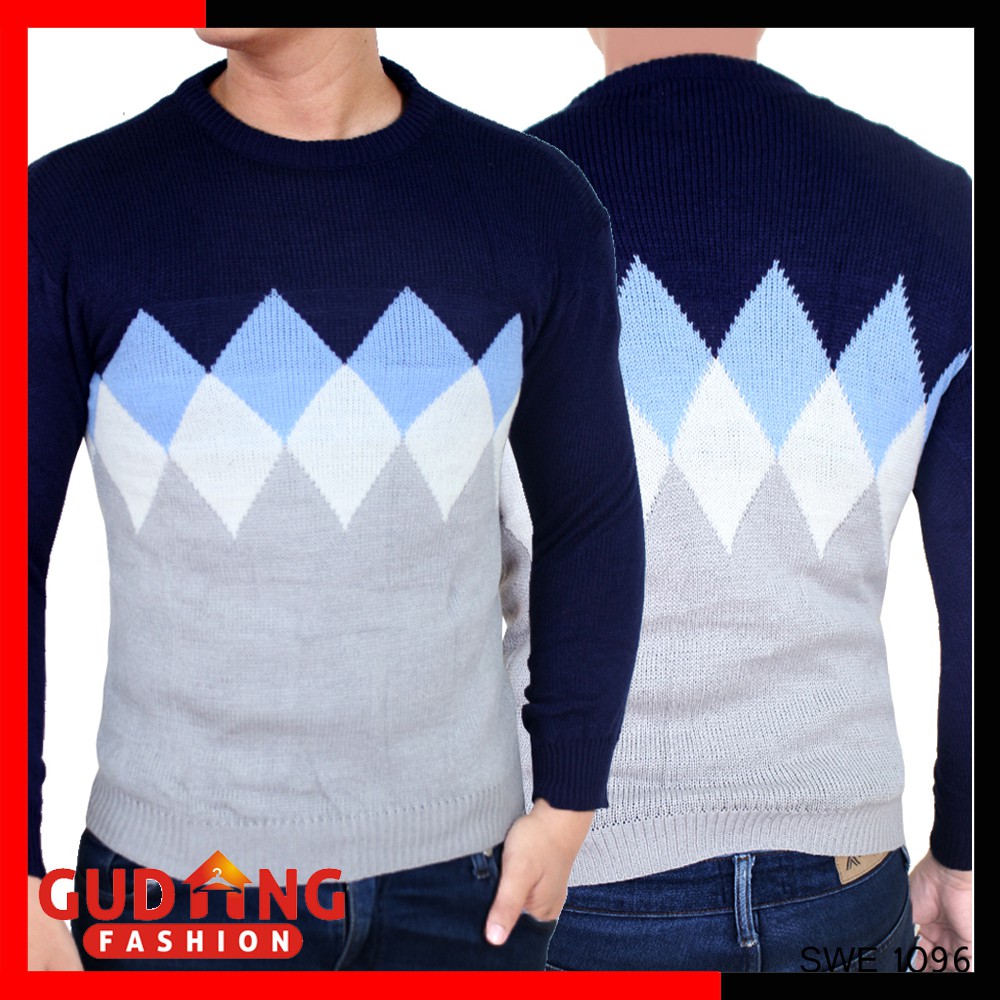 Sweater Rajut Pria Motif Tribal Keren - SWE 1096