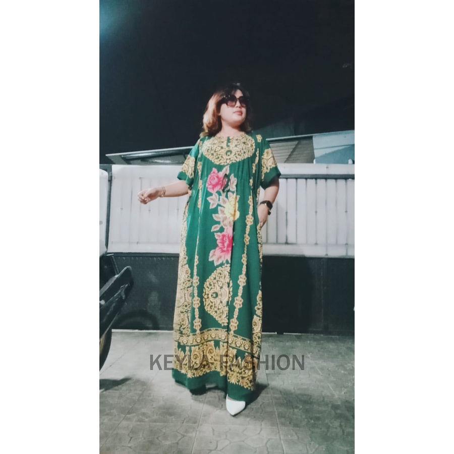 Daster busui rayon katun premium jumbo ld 120 / Daster panjang lengan pendek terbaru