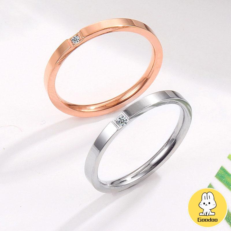 Perak / Emas Mawar / Cincin Ekor Titanium Berlian Sederhana Fashion Pria Wanita Rings -Doo