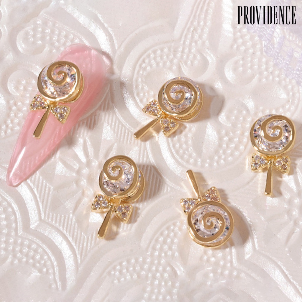 Providence 3Pcs/Set Nail Candy Ornament Lollipop Shape 3D Effect Lightweight Shiny DIY Bright Sugar Rhinestone for Manicure