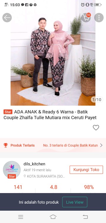 Ada Anak & Ready 6 Warna - Batik Couple Zhalfa Tulle Mutiara Mix Ceruti Payet