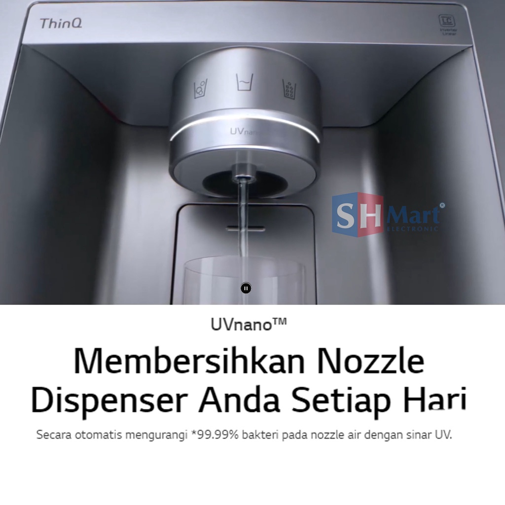 KULKAS LG SIDE BY SIDE KAPASITAS 674 LITER WITH DISPENSER GC-X257CSES INSTAVIEW DOOR IN DOOR INVERTER GARANSI RESMI (MEDAN)