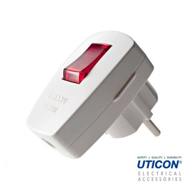 (UTICON) STEKER SAKLAR LAMPU  S-228 ROUND PLUG S228 UTICON