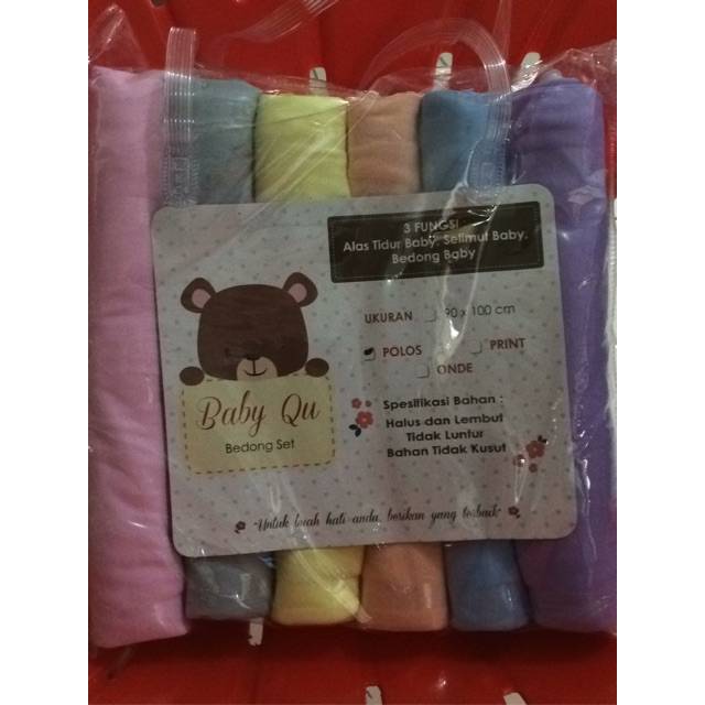 Bedong rainbow / pelangi polos babyqu