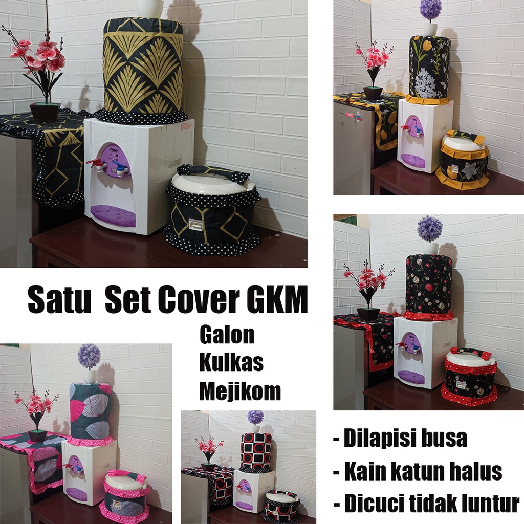 Sarung Galon Set Taplak Kulkas Cover Mejikom Aesthetic Dekorasi Perlengkapan Rumah