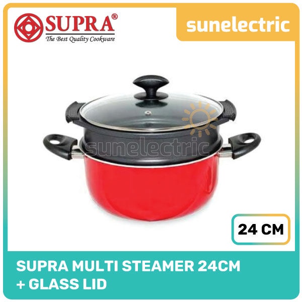 Jual Supra Multi Steamer Cm Tutup Kaca Panci Wajan Dutch Oven Tumis Rebus Kukusan