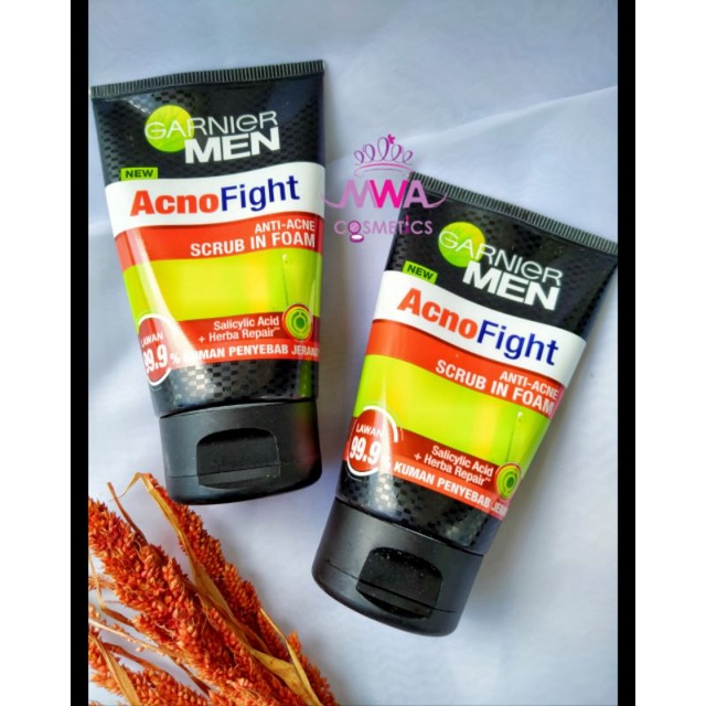 [BISA COD] GARNIER MEN ACNO FIGHT SCRUB IN FOAM/ PENCUCI WAJAH PRIA/ PENCUCI WAJAH GARNIER/ PENCUCI 