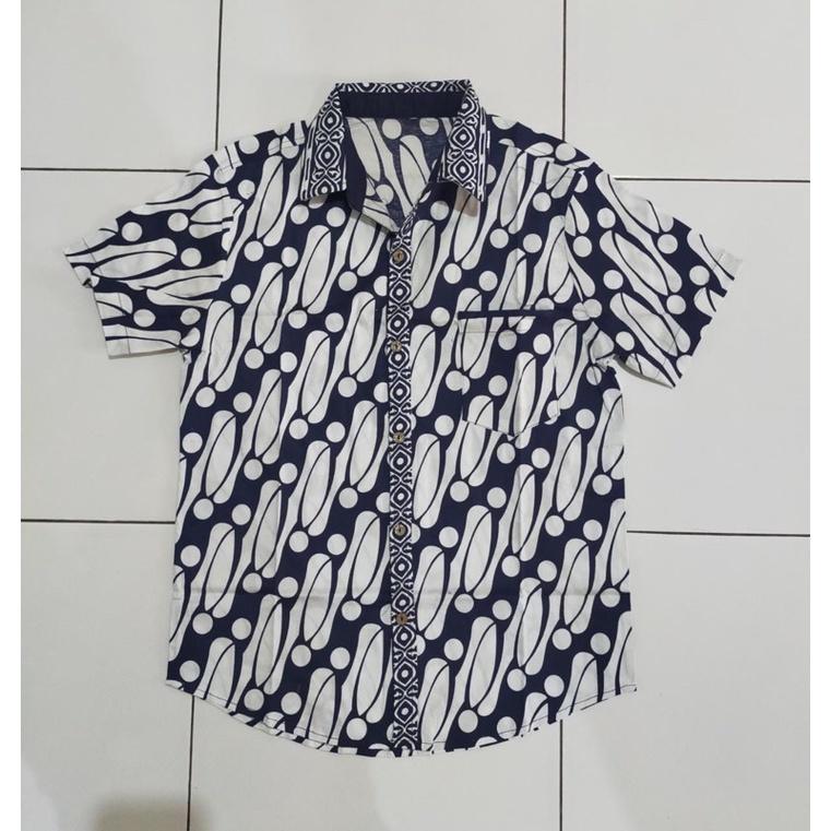 Kemeja Batik 113 AON-Navy/ Atasan Batik Pria Modern