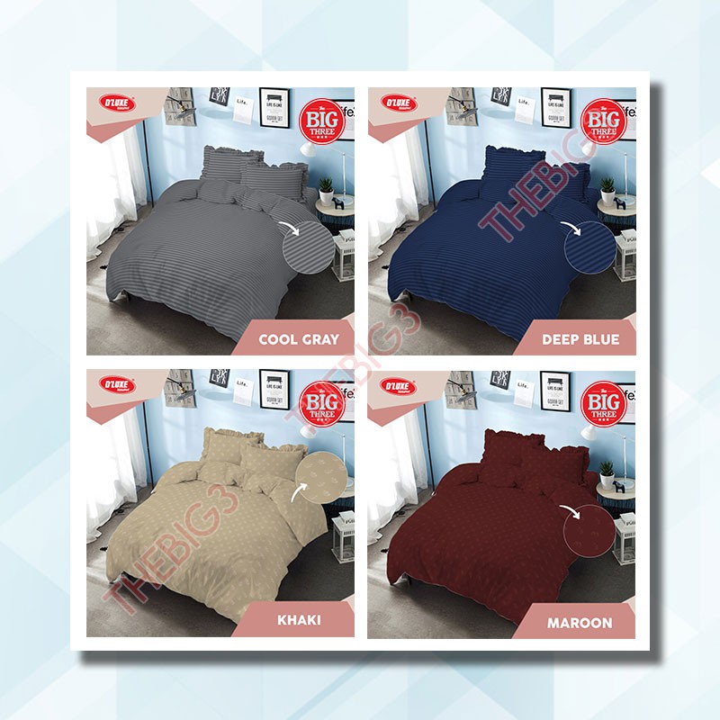 KINTAKUN Bedcover + Sprei Rumbai 180x200 / 160X200 Embos White Violet Brown Blue - Polos Emboss BC