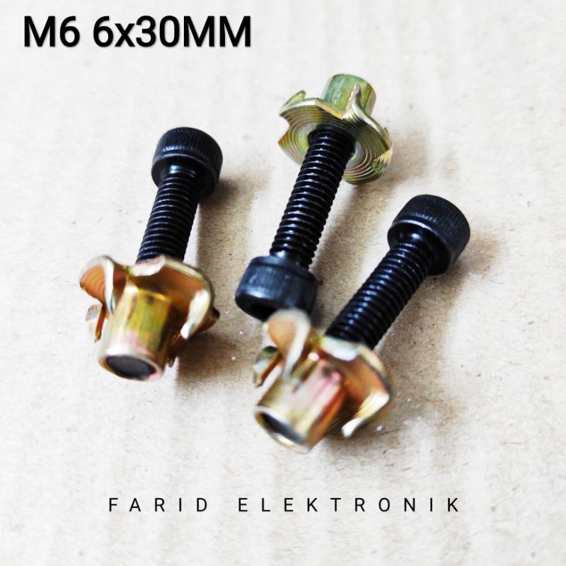 Baut speaker - baut cakar  L dan cakar M6 6x30mm