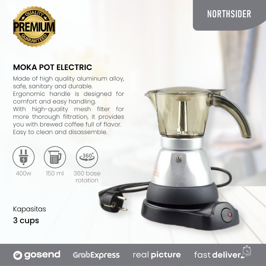 MOKA POT ELEKTRIK 3 CUP - ELECTRIC MOKA POT ESPRESSO MAKER