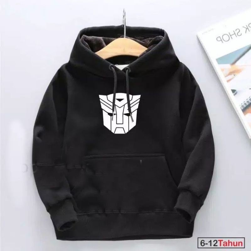 Sweater Anak Transformer 6 - 10 Tahun bahan Flece Halus