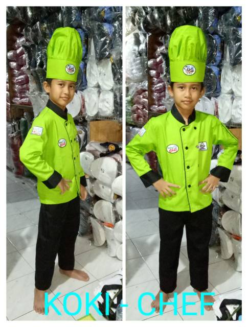 Baju profesi koki anak / kostum koki anak size 1- 4