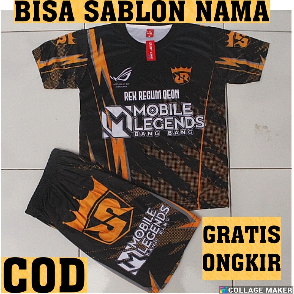 Setelan baju kaos celana mobile legend 2-12 thn