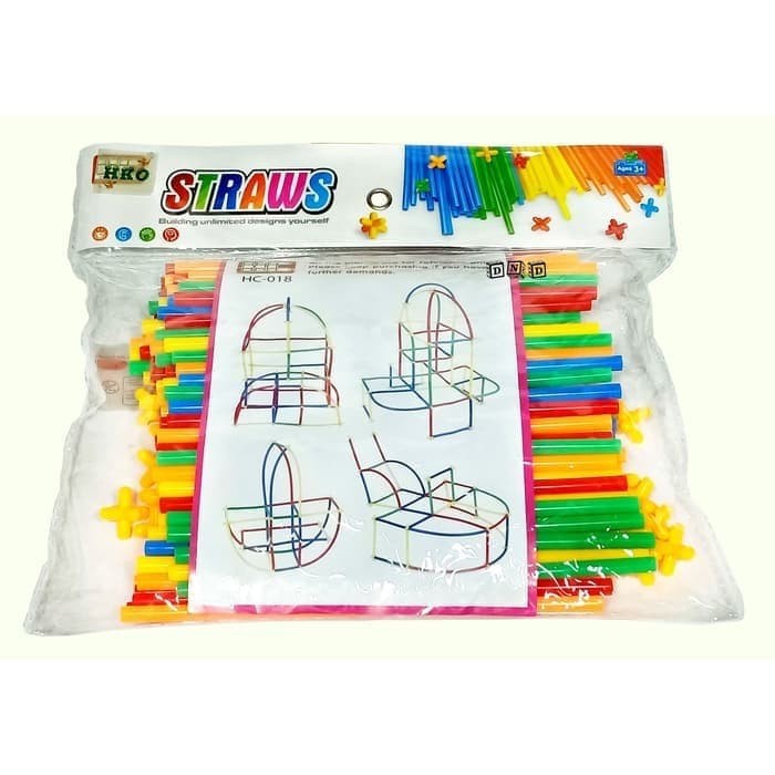 Mainan Edukasi Anak Magic Straws Building Blockk Sedotan HC018-2