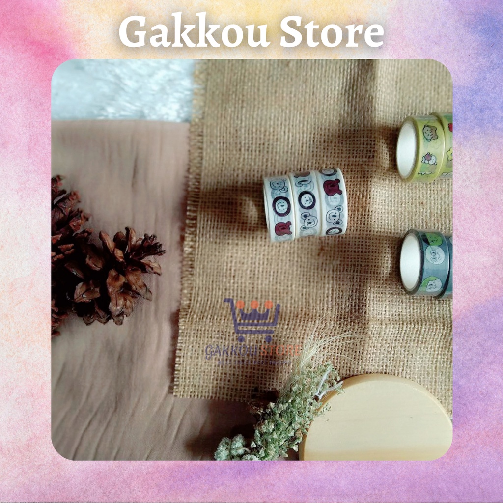 

Gakkou Store Selotip Solatip Washi Masking Tape Tema Aesthetic Cute Scrapbook Diari