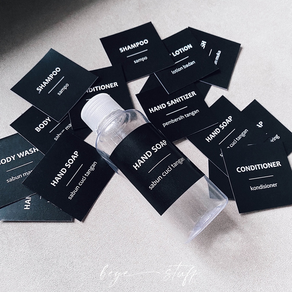 

MINIMALIST LABEL - Sticker Kamar Mandi | Limited Black Series