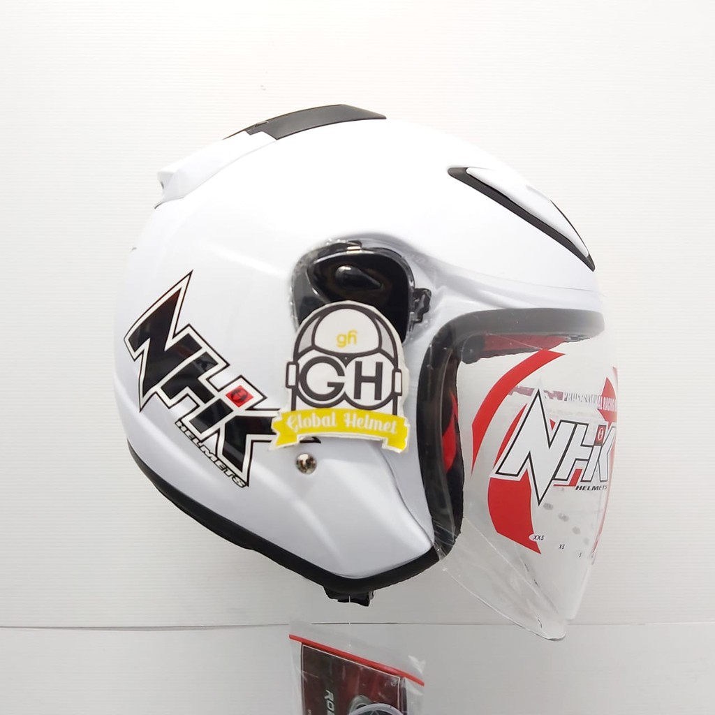 HELM HALF FACE NHK R6 NHK R-6 SOLID WHITE