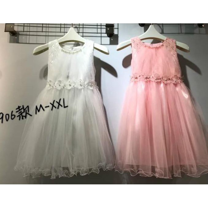 Gaun party anak perempuan/Dress pesta anak/Dress Princess import - 2-3 tahun, Putih