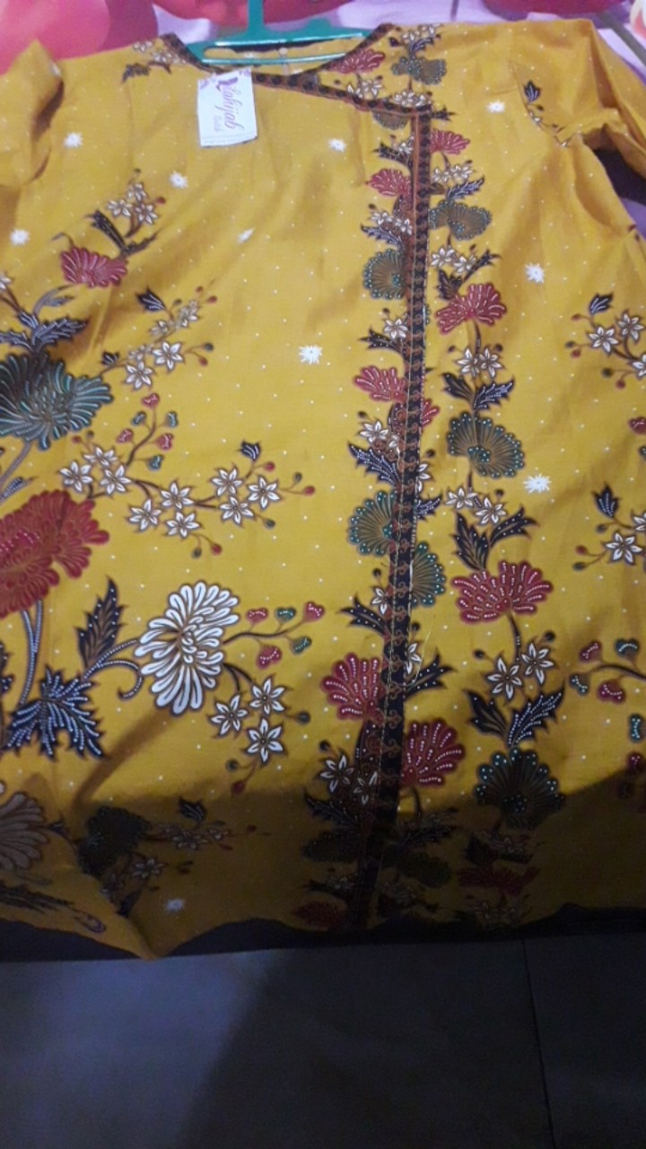 Aserehe Zigzag Tunik Jumbo Batik Mataraman Sogan Camaline Seragam Kantor Kerja