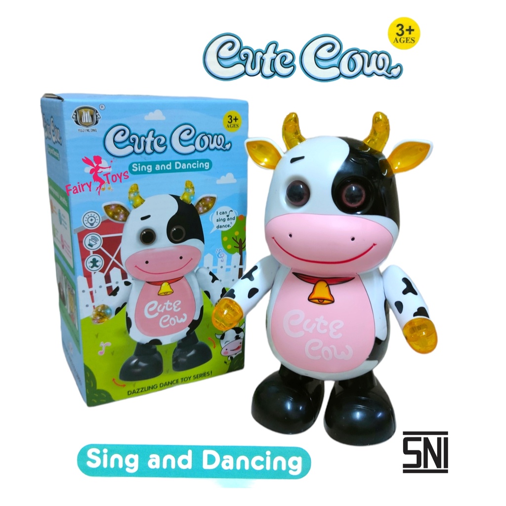 Mainan Sapi Joget Lucu Imut Cute (Lampu dan Musik)