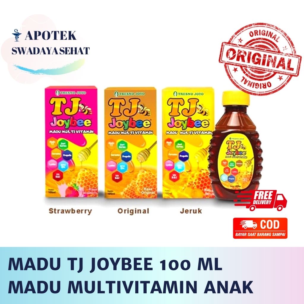 MADU TJ JOYBEE 100 ML Tresno Joyo - Multivitamin Anak Propolis DHA Rasa Strawberry Original Jeruk