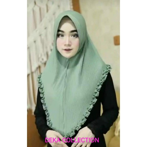 Jilbab Bergo Plisket Rempel Pet Ceruty Babydoll