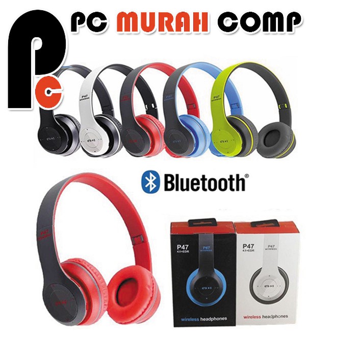 Headset Bluetooth Wireless P47 5.0 EDR Headset Lipat wireless murah
