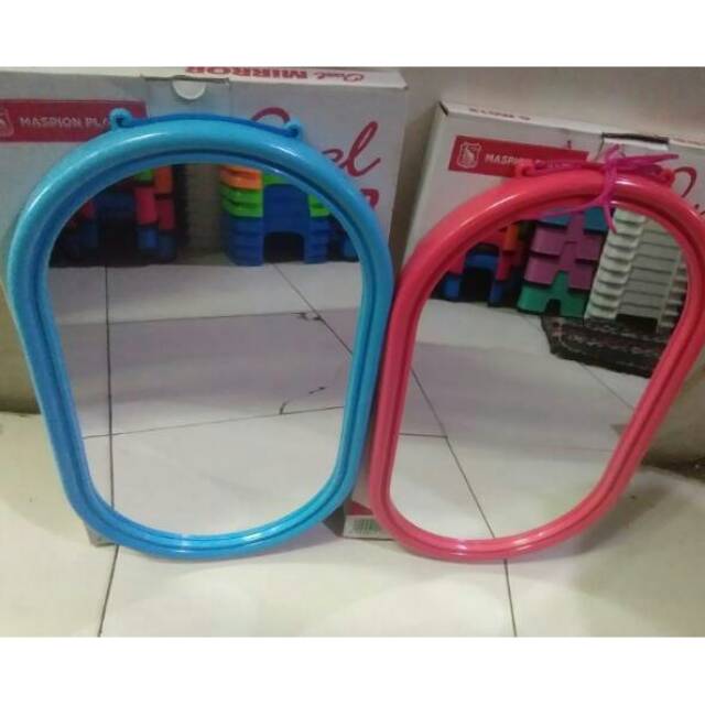 Kaca kamar tidur/kaca kamar mandi/kaca hias oval maspion | Shopee Indonesia