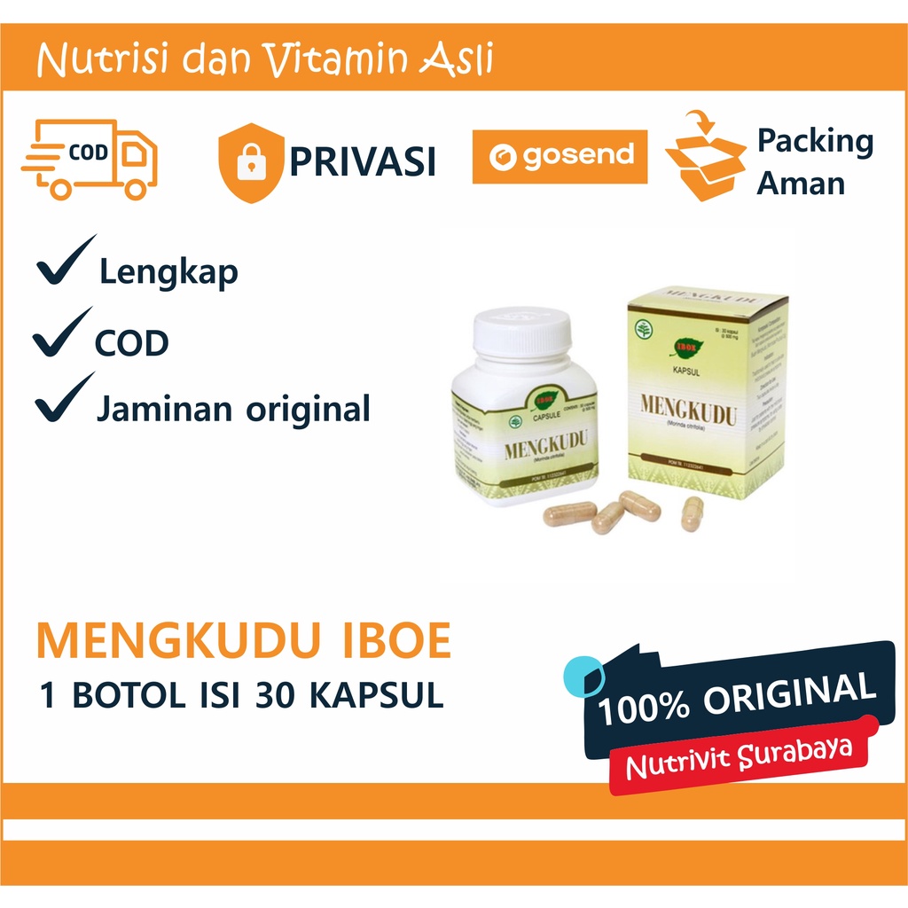 Jamu IBOE - 1 botol Mengkudu Herbal Supplement 30 kapsul