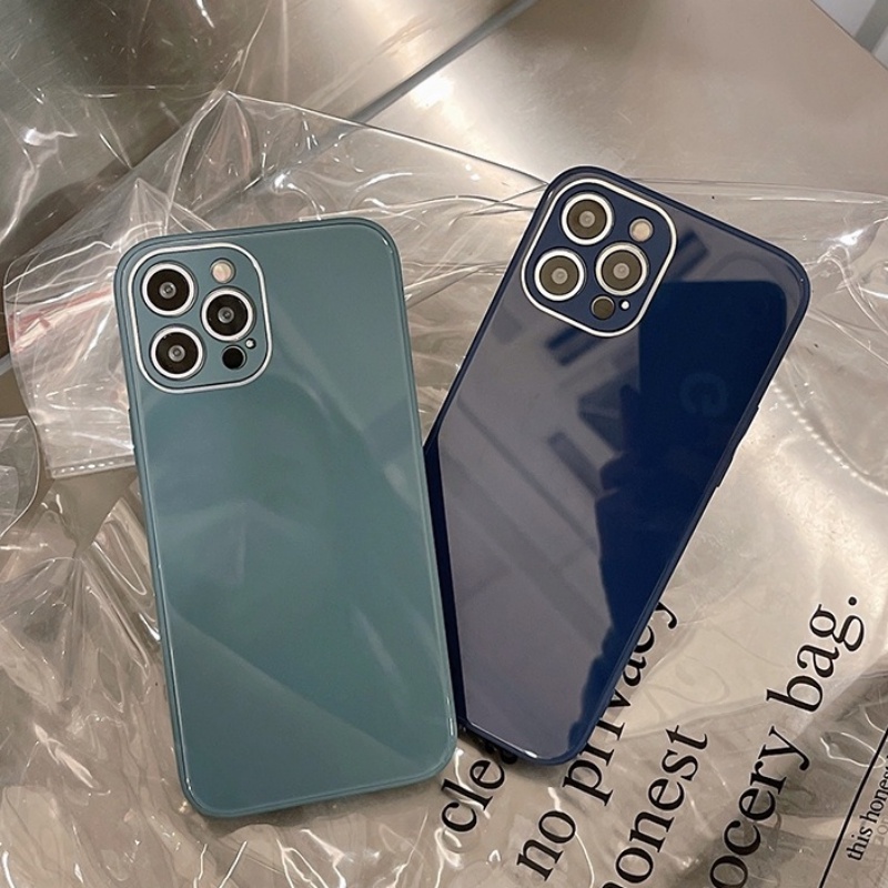 Hard Case Hp Warna Hijau Tua Untuk iPhone 14 / 13 / 12 / 11pro / X / XS MAX / XR