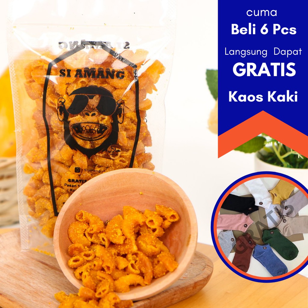 

( PROMO ) MAKARONI KRIUK BANTAT RENYAH UKURAN LARGE SNACK SIAMANG