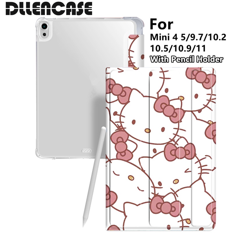 Dllencase Dengan Holder Pensil Untuk iPad 2021 Pro 11 2019 2020 10.2 7 / 8th Generation 2018 9.7 5 / 6th Mini 4 5 Air 4 10.5 10.9 A276