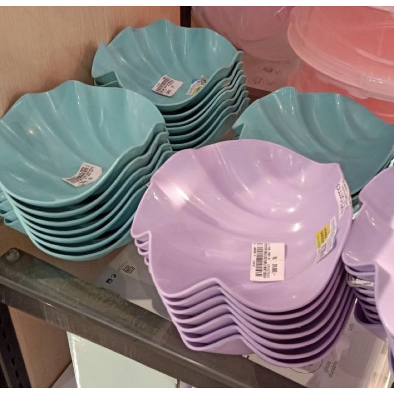 piring kerang plastik / piring plastik kerang / piring plastik unik / wadah saji piring model kerang