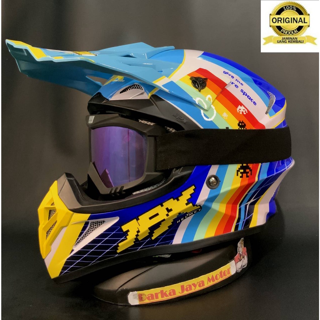 Jual Helm Cross Jpx X Motif Helm Trail Jpx Full Paket Kecamata Goggle