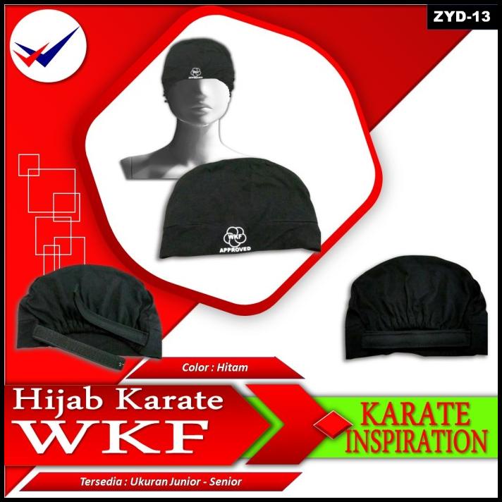 Jilbab Karate Desain Wkf Approved Penutup Kepala Head Protector Hijab