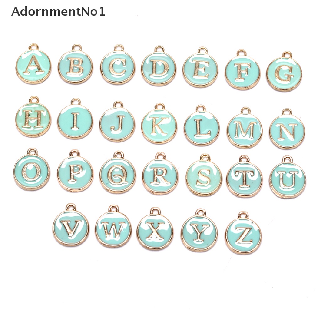 (AdornmentNo1) 26pcs / Set Charm Huruf Alfabet Untuk DIY Gelang / Perhiasan