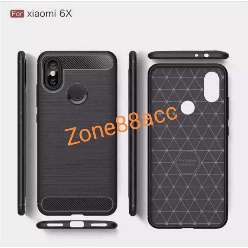 Silicon Case XIAOMI 6X Mi A2 Softcase iPAKY Carbon Casing Cover TPU