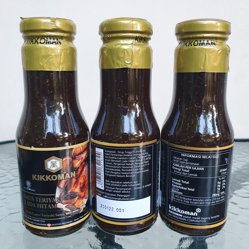 Kikkoman Black Pepper Teriyaki HALAL / Saus Teriyaki Lada Hitam Halal 300 gr KC