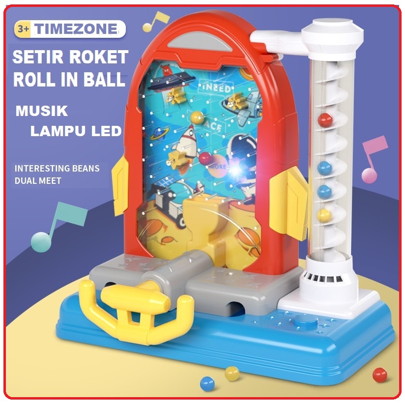 MAINAN ANAK SETIR MOBIL ROKET ASTRONOT BALL PUZZLE ROLL IN BALL / STIR MODEL ROCKET ANGKASA SPACE GA