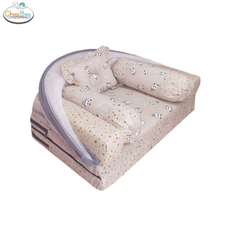 Kasur Bayi Lipat + Kelambu Chugbog Bamboo Series CBK 1007