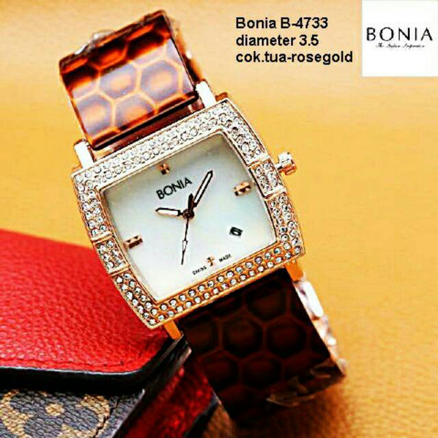 JAM TANGAN CEWEK/WANITA BONIA RANTAI SEMI KERAMIK DIAMOND KW SUPER TERBARU ELEGANT HARGA BERSAHABAT