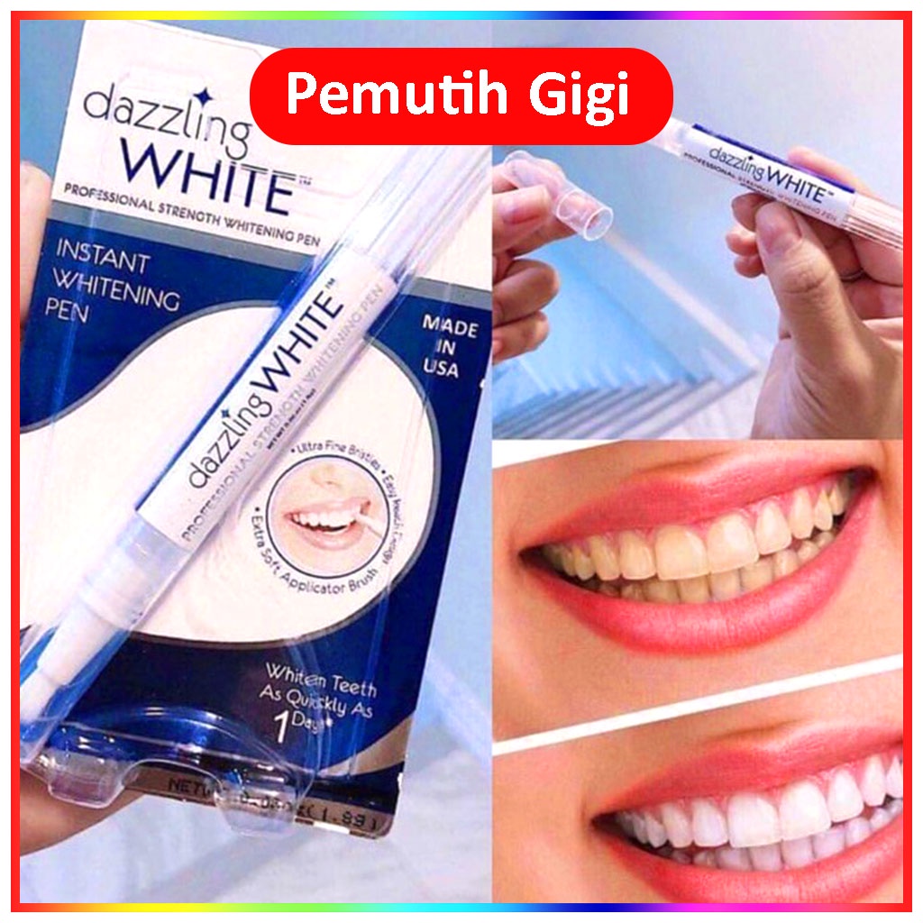 Dazzling White Teeth Whitening Pen Pemutih Gigi Cepat Bersih Kuat Sehat Bebas Noda Plak Gigi - Dazzling White Pemutih Gigi Instant Teeth Whitening Pen